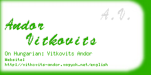 andor vitkovits business card